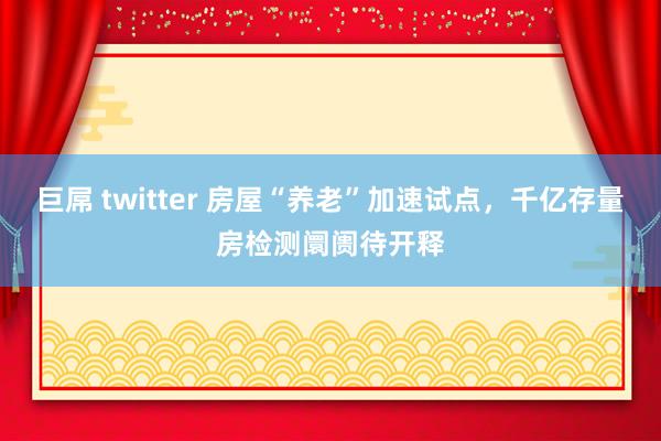 巨屌 twitter 房屋“养老”加速试点，千亿存量房检测阛阓待开释