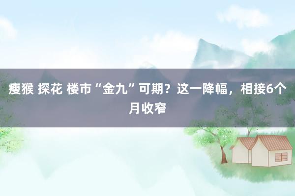 瘦猴 探花 楼市“金九”可期？这一降幅，相接6个月收窄